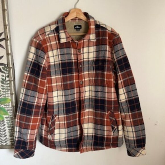 🧡3/15 O'Neill Flannel Plaid Button Jacket Unisex/Men's L - Picture 1 of 12